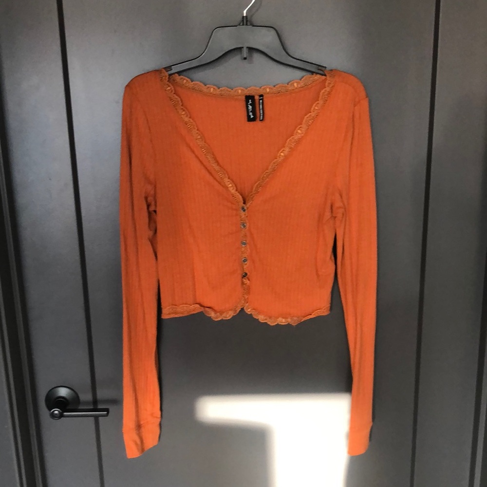 Urban outfitters cropped button up sweater